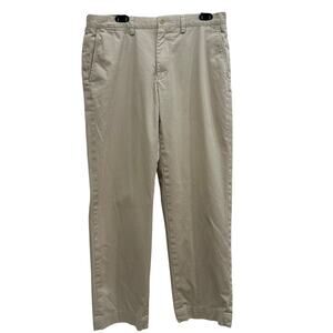 Polo Ralph Lauren Preston Chino Pants Beige Flat Front Cotton Mens Size 34x30